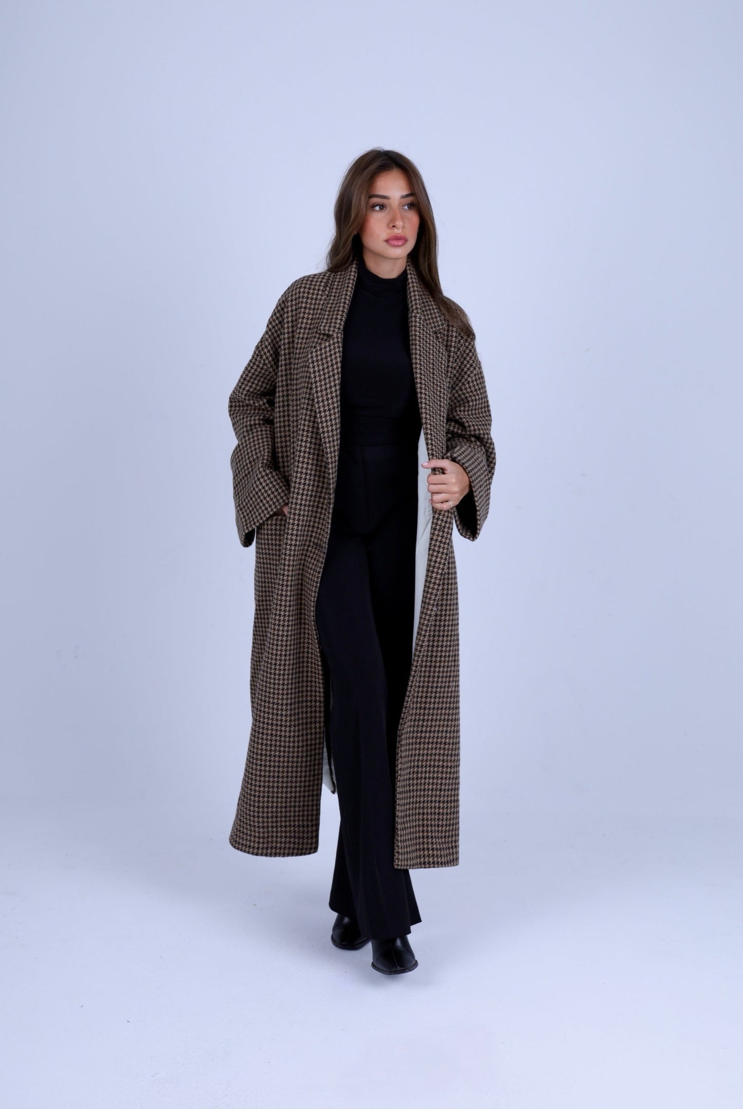 The Houndstooth Wool Coat