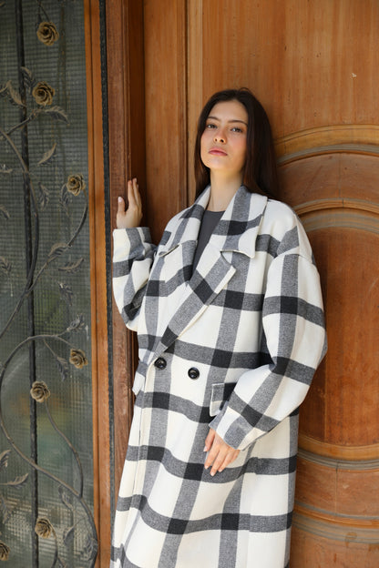 The Oversized Wool Checked Coat