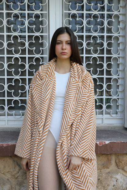 The Sand Chevron Coat