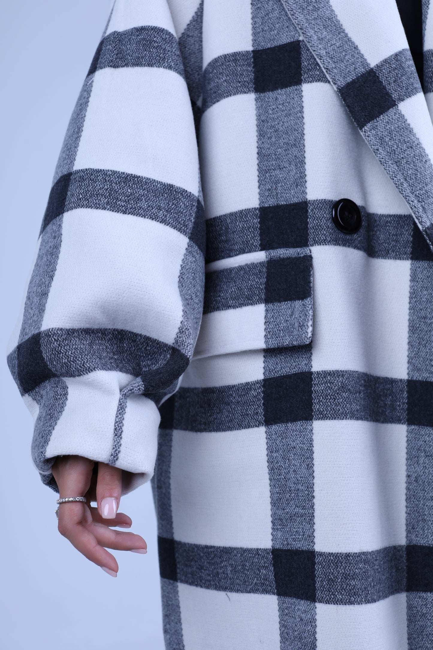 The Oversized Wool Checked Coat