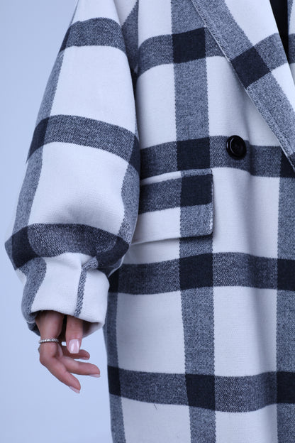 The Oversized Wool Checked Coat