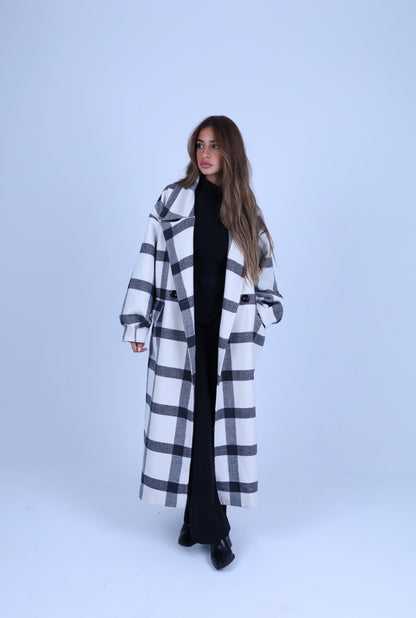The Oversized Wool Checked Coat