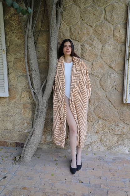 The Sand Chevron Coat