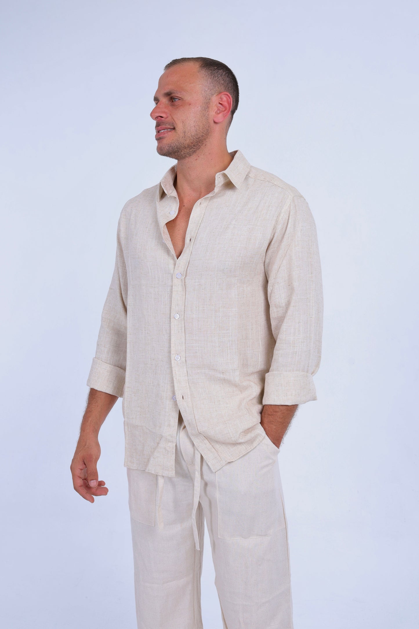 Light Beige Linen Shirt